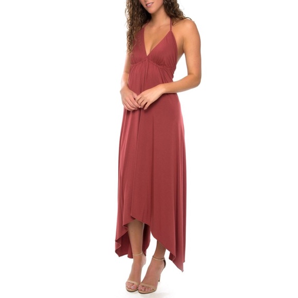 Shore Brand Hayley Handkerchief Dress in Rust Rose - Picture 1 of 3